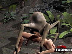 UhAnal presents: 3d redhead getting fucked by an alien spider