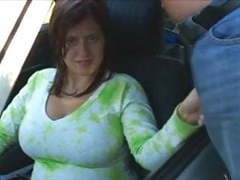 UhAnal presents: Busty boobiekat car blowjob through window