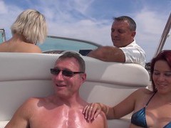 UhAnal presents: Hot ass blondie britney drops her clothes for sex on the boat, Group Sex, Hardcore, Outdoor, Reality, Yacht, Foursome, Bikini