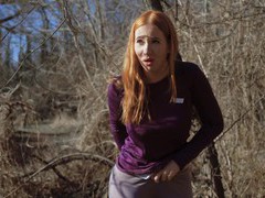 UhAnal presents: Provocative redhead kiara teases outdoors and gets fucked in the ass