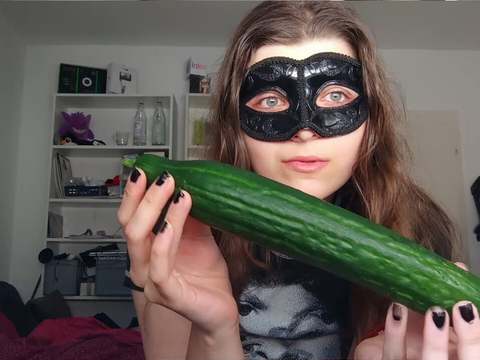 UhAnal presents: 18yo teen fucks huge cucumber!!! small tits, shy teeny, perfect body amateur teen