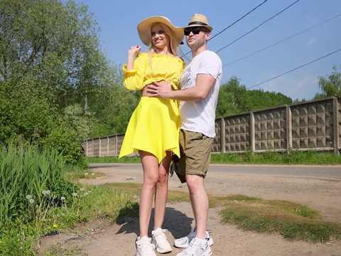 UhAnal presents: Blonde novella night gets fucked from behind in public - hd