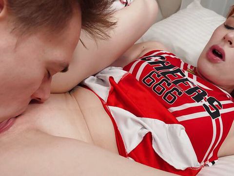 UhAnal presents: Redhead cheerleader bringing steamy fantasies to life together with her bf