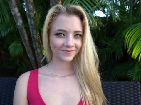 UhAnal presents: Blonde neighbor riley star wants into the pool and offers her pussy