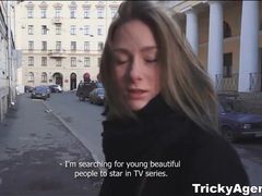 UhAnal presents: Beautiful teen strips and sucks in reality porn