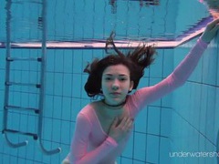 UhAnal presents: Leggy girl goes swimming in her leotard
