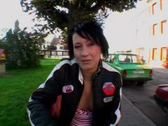 UhAnal presents: Girl fucked outdoors and then she swallows