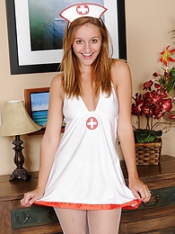 UhAnal presents: Slutty and horny teen nurse Chandler Fay strips naked