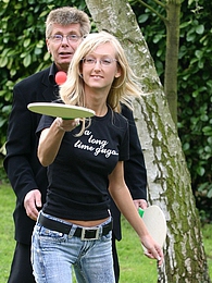 UhAnal presents: Blonde teenage beauty blowing a senior his stiffy penis