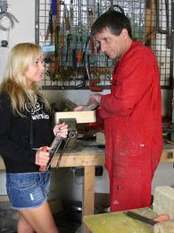 UhAnal presents: Blonde teenage beauty fucking her old and horny handyman