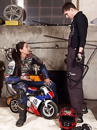 UhAnal presents: Shy teenage biker chick fucks the horny mechanic hardcore
