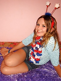 UhAnal presents: Cute teen masturbates pussy in fancy dress