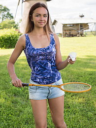 UhAnal presents: This hot busty babe shows every inch of her perfect body in the park with a great smile