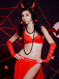 UhAnal presents: Only one look in the eyes of this fantastic slim teen will tell that she is a little devil inside. No further costume is needed.