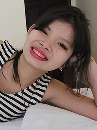 UhAnal presents: Ass-horny Thai amateur fingers asshole and gets stuffed by white cock