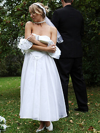 UhAnal presents: Blonde bride Hayley Marie Coppin gets naked on a lawn while taking her vows