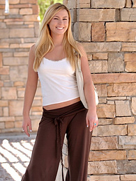 UhAnal presents: Light-Haired american cutie Summer Solstice removes her clothes and toys her twat